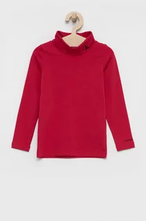 Koszulki dla dziewczynek - Calvin Klein Jeans Longsleeve dziecięcy kolor różowy z golfem - grafika 1