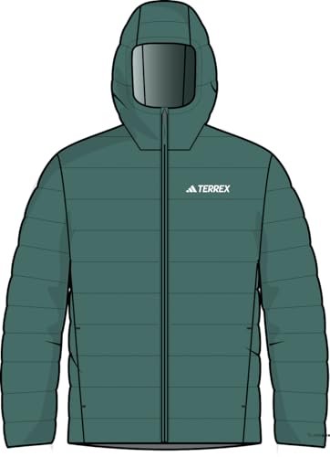 adidas Mężczyźni Terrex Multi Essentials CLIMAWARM Insulated Hooded Jacket, preloved teal, S