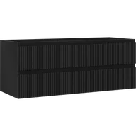 Szafki łazienkowe - Mexen Rivel szafka łazienkowa podumywalkowa 120 cm, 2 szuflady, ryflowana , czarna mat - 91A20-12047-2-BFF71 - miniaturka - grafika 1