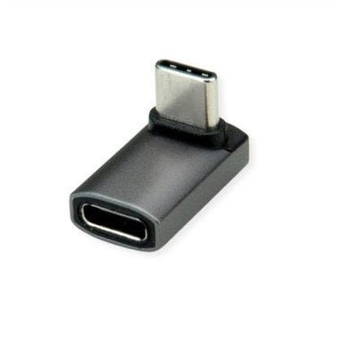 Adapter ROLINE, USB4 Gen 3x2, aluminium, szerokość 90°, typ C, M/F, srebrny