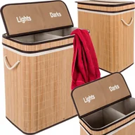 Pudła i pojemniki do przechowywania - Ruhhy Kosz bambusowy na pranie - dwukomorowy Ruhhy 24269 - miniaturka - grafika 1