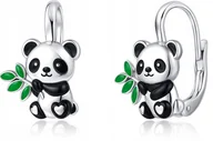 Biżuteria dla dzieci - Srebrne Kolczyki Dla Dziewczynki Panda Srebro Próba 925 Angielskie - miniaturka - grafika 1