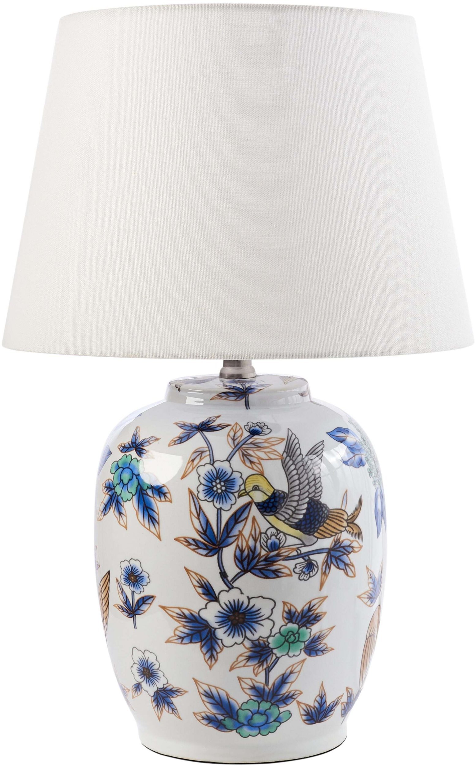 Lampa stołowa DKD Home Decor Lampa stołowa SUNJA Porcelana Biały/ niebieski