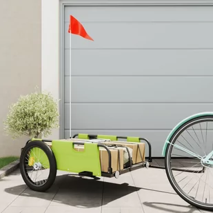 vidaXL Przyczepka rowerowa, zielona, tkanina Oxford i żelazo - Przyczepki rowerowe - miniaturka - grafika 1