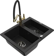 Zlewozmywaki z baterią - Mexen Carlos zlewozmywak granitowy 1,5-komorowy z baterią kuchenną Duo, czarny - 6518-77-671701-57-B - miniaturka - grafika 1