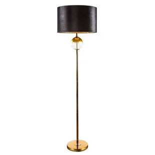 Lampa Stojąca Z Abażurem Kaja 43X157 Czarna + Złota - Lampy stojące - miniaturka - grafika 1