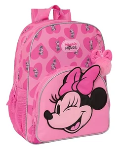 MINNIE MOUSE LOVING - Plecak szkolny dla dzieci, plecak dziecięcy, plecak dziecięcy, odpowiedni do wózka, idealny dla dzieci w wieku szkolnym, wygodny i wszechstronny, jakość i wytrzymałość, 33 x 14 x - Plecaki szkolne i tornistry - miniaturka - grafika 1