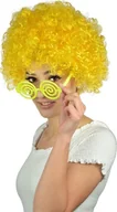 Dodatki do strojów karnawałowych - Peruka afro XXL żółta - miniaturka - grafika 1