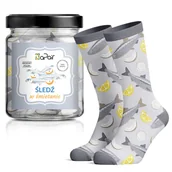 Skarpetki męskie - Skarpety Damskie / Męskie w Słoiku na prezent Śledzie-39-42 - miniaturka - grafika 1