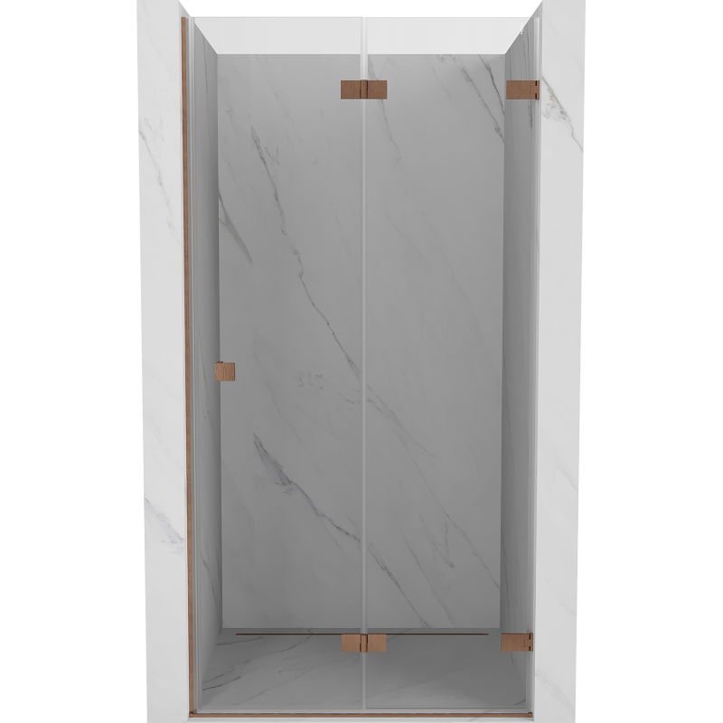 Mexen Lunar-F drzwi prysznicowe składane prawe 85 cm, transparent, miedź szczotkowana - 836-085-000-65-00-P