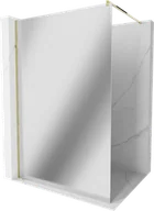 Ścianki i drzwi prysznicowe - Mexen Kioto ścianka prysznicowa Walk-in 100 x 200 cm, lustro 8 mm, złota - 800-100-101-50-50 - miniaturka - grafika 1