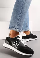 Sneakersy damskie - Czarne Sneakersy przed Kostkę z Protektorem Sabines - miniaturka - grafika 1