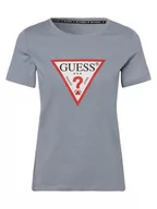 Koszulki i topy damskie - GUESS - T-shirt damski, niebieski - miniaturka - grafika 1