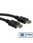 Kable - ROLINE Kabel HDMI HighSpeed + Ethernet, M/M, 7.5m czarny - miniaturka - grafika 1