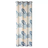 Zasłony - Zasłona Na Przelotkach W Kwiaty Jenny 140X250 Naturalna + Niebieska - miniaturka - grafika 1