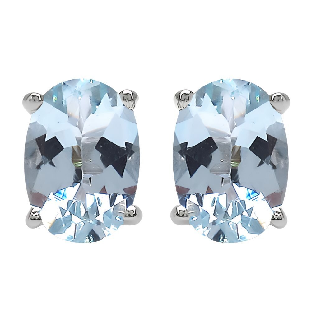 ENAYA TARA 8 Srebrne kolczyki z blue topaz owal 2ct.