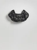 Koszulki i topy damskie - Reserved - Top z bufkami - czarny - miniaturka - grafika 1