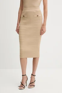 Guess spódnica EVANGELINE kolor beżowy midi ołówkowa W5YD66 Z0130 - Spódnice - miniaturka - grafika 1