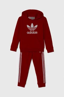Dresy i komplety dla dziewczynek - adidas Originals dres dziecięcy kolor czerwony - grafika 1