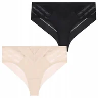 Majtki damskie - 2X MAJTKI DAMSKIE Z SIATECZKĄ BIKINI KLASYCZNE SEKSOWNE KOMPLET MORAJ M - miniaturka - grafika 1