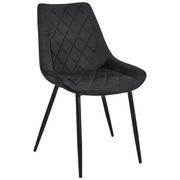 Krzesła - Krzesło tapicerowane do jadalni, 49x61x83 cm, czarny - miniaturka - grafika 1