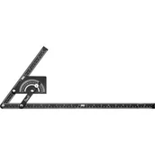 Poziomice, łaty, miary - Condor Kątownik z kątomierzem 180 stopni 230 x 500 mm - miniaturka - grafika 1