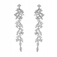Kolczyki - Kolczyki Wiszące Stal Srebrne Cyrkonie Kryształki - miniaturka - grafika 1