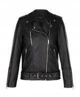 Kurtki damskie - Kurtka Damska Ramoneska S Skóra Ekologiczna PUCCINI Czarna KD12301 1 S - miniaturka - grafika 1