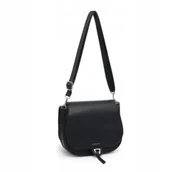 Torebki damskie - Modna Czarna Torebka Luigisanto Listonoszka Zgrabna Skóra Eko - miniaturka - grafika 1