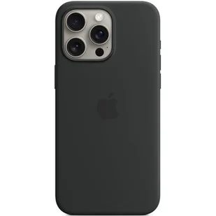 Apple Silikonowe z MagSafe do iPhone 15 Pro Max (czarny) - Etui i futerały do telefonów - miniaturka - grafika 1