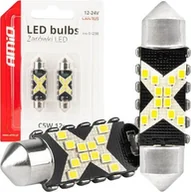 Żarówki samochodowe - Żarówki LED CANBUS Festoon C5W 12SMD 2016 41mm White 12V 24V AMIO-04238 - miniaturka - grafika 1