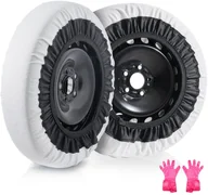 Łańcuchy śniegowe - Pokrowce nakładki na opony 2szt do śniegu i lodu średnie - miniaturka - grafika 1