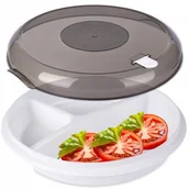Akcesoria i części do mikrofalówek - Pojemnik do mikrofalówki dzielony 25 cm kod: O-229123 - NATYCHMIASTOWA WYSYŁKA !! - miniaturka - grafika 1