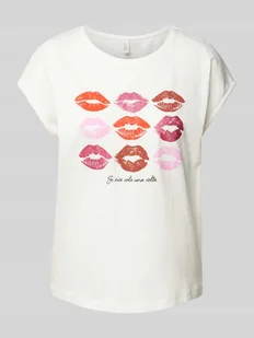 T-shirt o kroju relaxed fit z czystej bawełny model ‘CYSMA’ - Koszulki i topy damskie - miniaturka - grafika 1