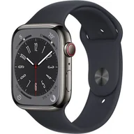Smartwatch - Apple Watch 8 Cellular 45mm Grafitowy z opaską sportową w kolorze północ - miniaturka - grafika 1