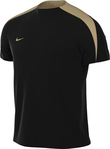 Nike Męski M Nk Df Strk Top Ss, Black/Black/Jersey Gold/Metallic Gold, FN2399-011, XS