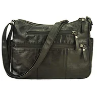Torebki damskie - VOLGANIK ROCK Portfele dla kobiet Miękka torba na ramię ze skóry PU Damska torebka crossbody i torebki Lekka kieszonka, Czarny - 11,8 cala, M - miniaturka - grafika 1
