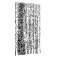 Zasłony - vidaXL Szenilowa zasłona muchowa szara, czarna i biała 100x200 cm - miniaturka - grafika 1