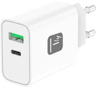 Ładowarki do telefonów - Ładowarka sieciowa GaN USB-C 30W PD i USB-A 30W QC - miniaturka - grafika 1