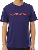 Koszulki męskie - Volcom męski T-shirt Linoeuro Basic T-shirt męski fioletowy fioletowy Blue Plum S - miniaturka - grafika 1