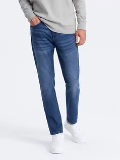 Spodnie męskie - Spodnie męskie jeansowe SLIM FIT - niebieskie V3 OM-PADP-0110 - grafika 1