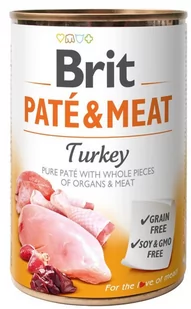 Brit PATE & MEAT TURKEY 400g - Mokra karma dla psów - miniaturka - grafika 1
