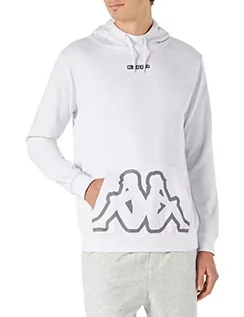 Bluzy męskie - Kappa Męska bluza z logo, biała, L, biały, L - grafika 1