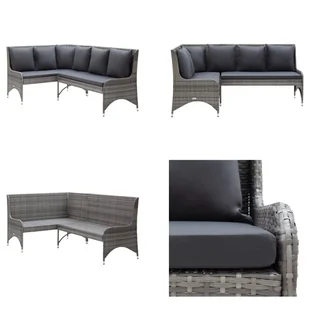 vidaXL Narożnik ogrodowy 2 szt. Poly Rattan Grey - Sofa ogrodowa - Sofy ogrodowe - Sofa - Sofy - Sofy ogrodowe - miniaturka - grafika 1