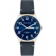 Zegarki męskie - Srebrny męski zegarek na pasku PACIFIC SMA-1073D-02 - miniaturka - grafika 1