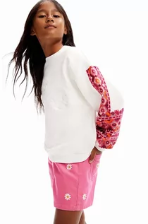 Bluzy dla dziewczynek - Desigual bluza dziecięca kolor biały z nadrukiem - grafika 1