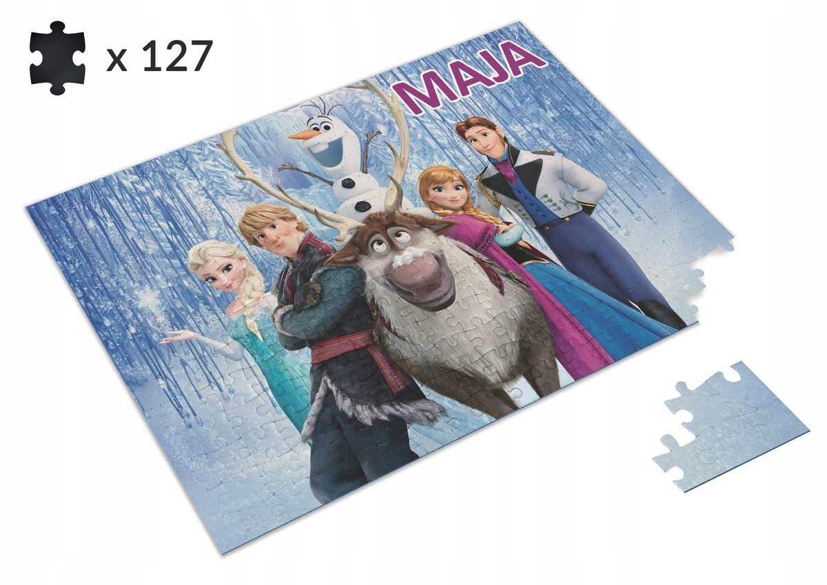 Puzzle Kraina Lodu Elsa Olaf Frozen + IMIĘ Dziecka
