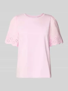 T-shirt z haftem angielskim model ‘CELIANA’ - Koszulki i topy damskie - miniaturka - grafika 1