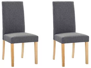Beliani Zestaw krzeseł do jadalni tapicerowane szare BROADWAY - Krzesła - miniaturka - grafika 1