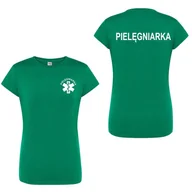 Odzież medyczna - T-shirt - pielegniarka koszulka medyczna damska zielona L - miniaturka - grafika 1